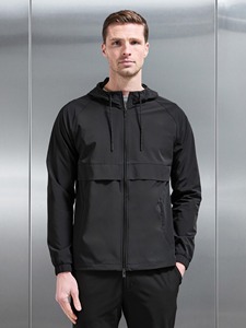 Veste coupe-vent à capuche pour homme, couleur unie, fermeture éclair, matière polyester, vêtements décontractés d'automne - Product Image 4