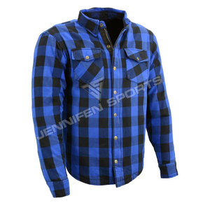 High Quality Men's Motorcycle Sportswear CE Level 01 Protection Aramid Lined Flannel <b>Shirts</b> Protective Plus Size Custom Design - Product Image 2