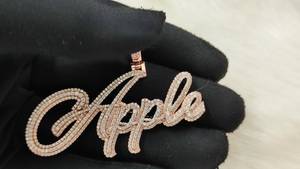 Colgante de Letra de Plata de Ley 925 Bicolor con Moissanita VVS, Estilo Hip Hop Iced Out, Dijes Personalizados con Iniciales y Nombres - Product Image 5