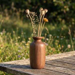 Wooden Handicraft Home Decoration Solid Wood Vase <b>Black</b> Walnut Wood <b>Small</b> Decorative Piece <b>Table</b> Top Decorative Vase - Product Image 4