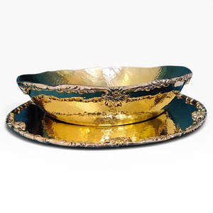 Trending <b>Metal</b> Chocolate Plate & <b>Bowl</b> with Decorative Border, Customizable Chocolate Accessories Custom Sizes & Colors Available - Product Image 2