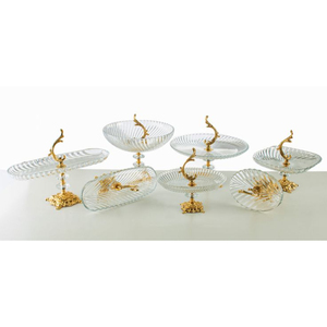 Premium Quality Metal High Grade Gold Plated Base Stand With Acrylic Unique Design <b>Top</b> Home Luxury Food Serving Bowl Kitchenware - Product Image 1