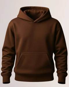 Sweat-shirt à capuche marron pour homme, pull en polaire avec poche, hiver, logo personnalisé, impression sérigraphique, streetwear, écologique, 100% coton - Product Image 3
