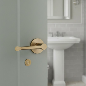 Ensemble de poignées de porte en acier inoxydable massif HI SAFE |   Cylindre de serrure de style moderne, grade ANSI 1, finition PVD plaqué zinc, entraxe 50 mm - Product Image 4