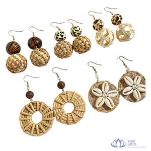 Pendientes de Aro de Madera Hechos a Mano, Elegantes y Modernos, Forma de Gota de Agua, Ideales para Fiestas, para Mujer - Product Image 1
