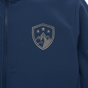 Chaqueta de Forro Polar para Hombre, Color Azul Marino, Cuello Alto, Cierre de Cremallera, Logotipo Bordado, Estilo Casual para Otoño, Resistente al Viento, Corte Regular - Product Image 5