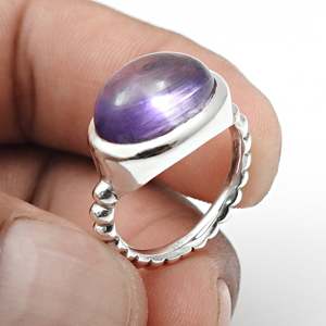 Handmade IGI Certified 925 Sterling Silver <b>Boho</b> <b>Ring</b> Comes With Vintage Unisex Bezel Set Natural Amethyst Gemstone In Oval Shape - Product Image 4