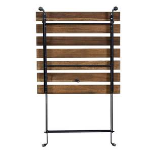 3-Piece Outdoor Bistro <b>Set</b> Folding <b>Table</b> <b>and</b> <b>Chairs</b> Wood Panel Modern Design Steel Frame Garden Patio Use - Product Image 3