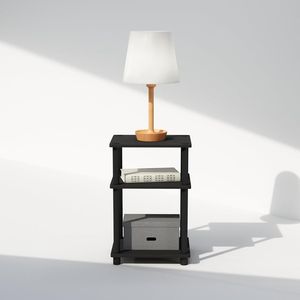 Comodino a 3 livelli Turn N Tube con struttura in plastica, colore Americano/Nero, per camera da letto - Product Image 5