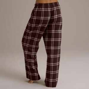 Conjunto de Pijama de Franela a Cuadros de Algodón Cepillado para Mujer, Oversize, de Manga Larga, con Botones, Estilo Casual para Estar en Casa - Product Image 3