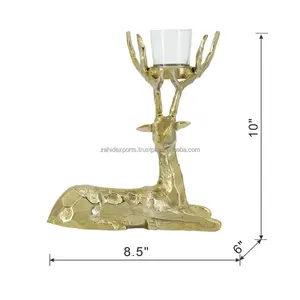 Bougeoir en métal doré fait main de qualité supérieure avec forme ronde pour la décoration de Noël, décoration de la maison, décoration du salon, vente en gros - Product Image 1