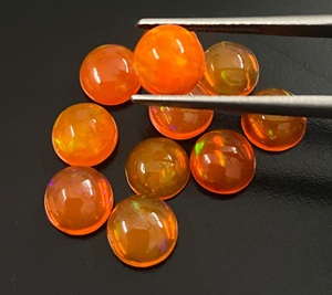 พลอยโอปอลสีส้มธรรมชาติทรงกลมเจียระไนแบบบริลเลียนท์สำหรับทำเครื่องประดับ - Product Image 2