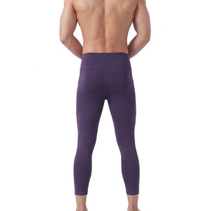 Reinforced Stitching Men's Compression Fit <b>Leggings</b> High Intensity Workout Gym Wear Tights <b>Slim</b> Fit Lightweight Men's <b>Legging</b> - Product Image 2