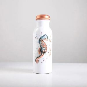 ขวดน้ำโลหะสีขาวพิมพ์ลายกระต่าย ฝาปิดทองแดง พกพาสะดวก ดีไซน์น่ารัก - Product Image 5
