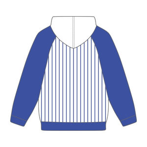 เสื้อฮู้ดดี้สีขาวลายทางสีน้ำเงินแบบแร็กแลน แบรนด์ Phi Beta Sigma สำหรับสมาคมพี่น้องชาวกรีก  ชุดเสื้อผ้าสั่งทำพิเศษ Divine Nine HBCU - Product Image 3