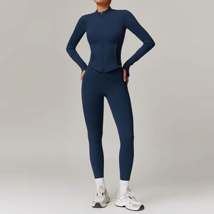Conjunto de Yoga de 3 Piezas para Mujer, Precio al por Mayor OEM, Ropa Deportiva de Secado Rápido y Transpirable, Spandex y Nailon, Corte Ajustado y Elegante - Product Image 6