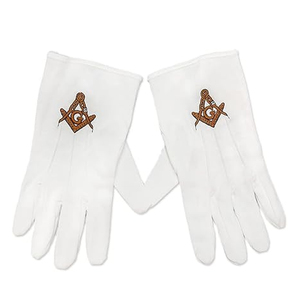 Gants blancs formels de la franc-maçonnerie, conçus pour les rituels de loge, l'utilisation en uniforme, les réunions et les événements fraternels. - Product Image 2