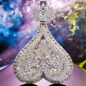 Luxury Heart Cut Moissanite Pendant 925 <b>Silver</b> Micro Insert Themed <b>Charm</b> Unisex Everyday Wear - Product Image 3