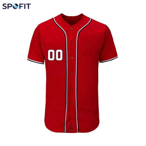 Camiseta de Béisbol para Mujer SPOFIT, Manga Corta, Ajustada, Absorbente de Humedad, Cierre de Botones, Color Sólido, Ropa Deportiva para Adultos - Product Image 3