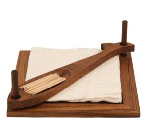 Porte-serviettes en bois poli personnalisé Distributeur de papier droit pour Restaurant Cuisine Salle à manger Décor Support à mouchoirs - Product Image 1