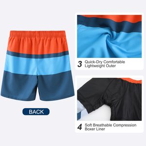 <b>Men's</b> Color Blocked Board Shorts Quick Dry Swim <b>Trunks</b> With Drawstring And Pockets Sporty Style - Product Image 5