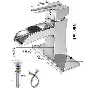 Robinet de salle de bains monotrou noir mat à poignée unique à arc bas avec ensemble de vidange Robinets de bain et de douche - Product Image 2