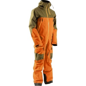 Mono de Esquí para Hombre, Color Naranja y Verde, Impermeable, Cortavientos, Transpirable, con Aislamiento de Lana, Diseño con Bloques de Color y Capucha - Product Image 4