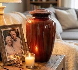 Urna Conmemorativa de Madera para Cenizas, Caja de Recuerdo Hecha a Mano con Diseño Art Deco, Ecológica y Duradera, Forma Cuadrada - Product Image 1