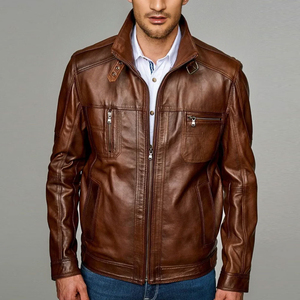 Pakistan Wholesale Leather Jackets Manufacturer <b>Belt</b> Side Casual Leather Jacket For <b>Men</b> New Motorbike Oem Design Jackets - Product Image 6