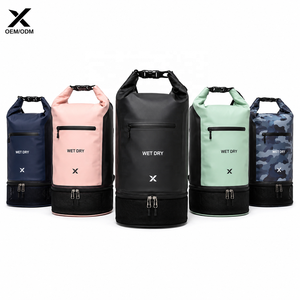 Custom Waterproof Swim Wet Dry Kit Bag Roll <b>Top</b> Dry Bag with Wet Dry Compartment 500D <b>PVC</b> Waterproof Swimming Beach Gym Travel - Product Image 1