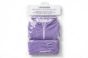 Conjunto Deportivo de 2 Piezas para Mujer, Color Morado, con Capucha, Impermeable, de Forro Polar, Chaqueta Corta con Cierre y Pantalones Deportivos de Malla - Product Image 6