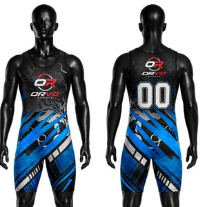Camiseta Deportiva ORVO para Hombre, Sublimada, Transpirable, Sin Costuras, Talla Grande, Cuello Redondo, Secado Rápido, con Logotipo Azul - Product Image 6