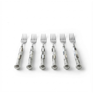 Latest Mother of Pearl Cutlery Set Stainless Steel <b>Dessert</b> <b>Fork</b> Set Premium Pearl Handle Flatware for Wholesale Restaurant Hotel - Product Image 1
