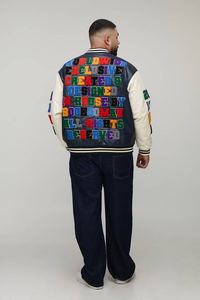 Chaqueta Varsity de Invierno Personalizada OEM, Estilo Vintage, para Hombre, con Logotipo Frontal, de Piel de Oveja Acolchada, Ropa Urbana - Product Image 2