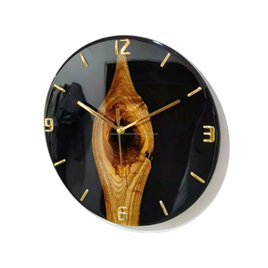 Horloge en bois en résine époxy unique pour la décoration de salon Horloge murale en résine époxy et bois entièrement personnalisée pour la décoration de Noël - Product Image 5