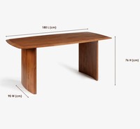 Ensemble de salle à manger en bois massif de style farmhouse moderne du milieu du siècle, 7 pièces, chaises rembourrées confortables à dossier plein, écologiques
