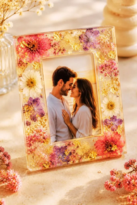 Cadre en résine fait main de qualité supérieure pour l'affichage de photos de mariage, d'anniversaire et de famille - Product Image 2