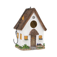 Nichoir décoratif suspendu en résine, style chalet, pour jardin, patio, cour et pelouse