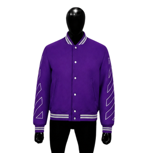 Blouson universitaire décontracté violet pour homme – Coupe régulière, style streetwear, idéal pour l'automne – Veste de mode universitaire haut de gamme, confort optimal - Product Image 1