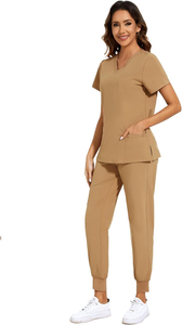 Uniformes Médicos Transpirables para Hospital, Conjuntos de Uniformes de Enfermería para Hombres y Mujeres, Nuevo Estilo con Cuello en V, Venta al Por Mayor - Product Image 3