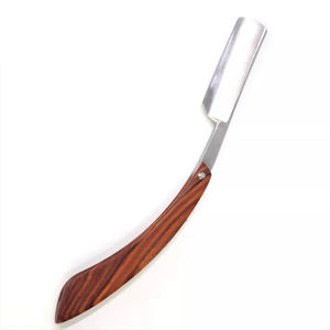 Navaja de Afeitar Profesional de Acero Inoxidable de la Mejor Calidad, Simple y Sólida, con Logotipo Personalizado, Mango de Madera, Color a Elección - Product Image 6