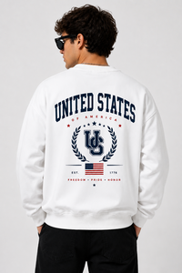 Sweat-shirt en molleton de coton à col rond pour homme, coupe classique, séchage rapide et respirant, décontracté, blanc - Product Image 3