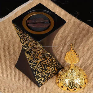 Brûleur d'encens créatif de luxe en or et écologique avec parfum de rose et de bois de santal pour la décoration intérieure de style arabe et les fêtes religieuses - Product Image 3