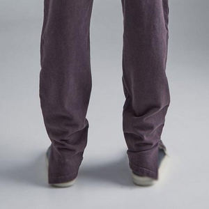 Pantalones Deportivos para Hombre, Color Morado Oscuro, Corte Recto, Casuales, Cintura Media, Decoración con Agujeros, Peso Medio - Product Image 5