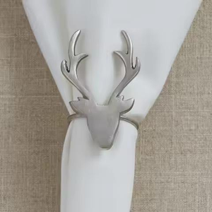 Anneau de serviette de table en métal de haute qualité, motif floral, couleur or blanc, pour mariage, fête, hôtel, décoration de table - Product Image 5
