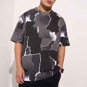 T-shirt homme en coton de haute qualité, coupe ample et oversize, avec impression, dernier design, impression personnalisée, t-shirts noirs - Product Image 1