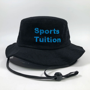 New Embroidered Corduroy Bucket Hat Unisex <b>Adjustable</b> <b>Strap</b> Front Panel Letter Design Casual Spring Summer Adult - Product Image 6