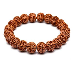 Bracelet Bouddhiste Naturel 7 Mukhi Rudraksha pour Hommes – Cadeau Écologique, Bijou Perlé Énergisant et Spirituel - Product Image 1