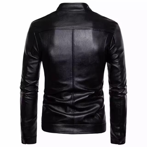 Custom Mens Quilted Biker <b>Leather</b> <b>Jacket</b> Slim Fit Multi Zip Motorcycle <b>Jacket</b> PU Genuine <b>Leather</b> OEM - Product Image 2
