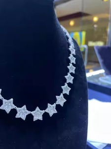 Unique Sterling Silver Hand Set Moissanite Stones Necklace Rhodium Finish Cuban Link Chain Gold IGI Certified Luxury Unisex - Product Image 3